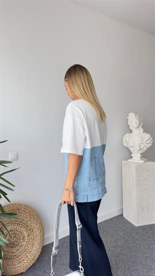 Fermuar Detay Kot Garnili Tshirt