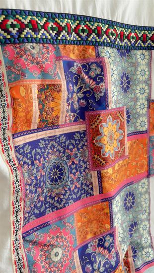 Patchwork Beyaz Jean Ceket
