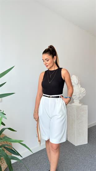 Şortlu Zra Model Kemerli Tulum