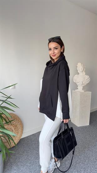 Zra Model Siyah Şardonlu Sweatshirt