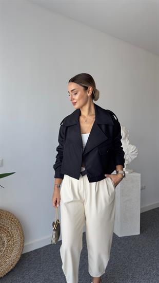 Orj Marka Astarlı Siyah Zra Trenç