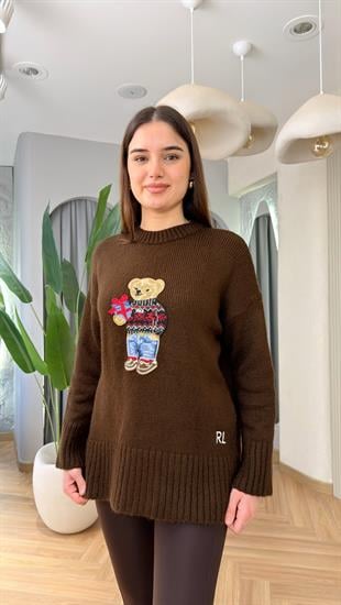 Kahve Teddy Triko Kazak