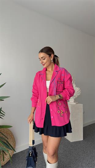 Goody Nakışlı Pembe Ceket