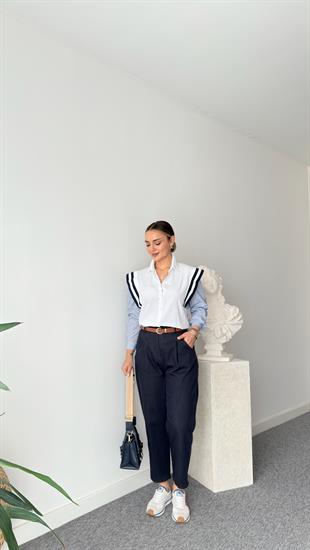 Strip Detaylı Garnili Gömlek