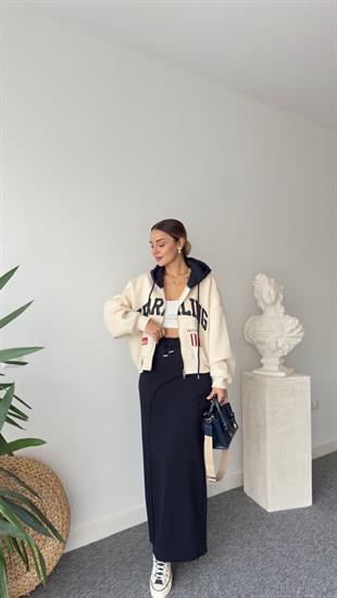 Sparklıng Yazılı Bej Sweatshirt 