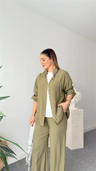 Yeşil Rilla Gömlek Pantolon Takım