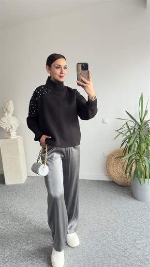 Dik Yaka Taş Detaylı Zra Model Sweat
