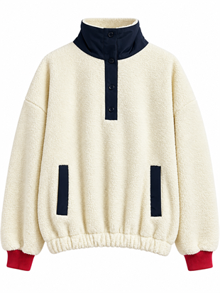 Viral Sırt İşlemeli Teddy Sweatshirt