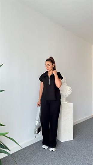 Siyah Risal Şal Yaka Takım