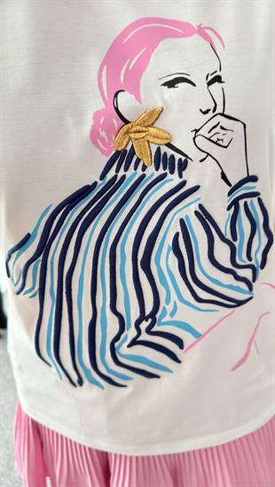 Avol Kız Baskı Beyaz Tshirt