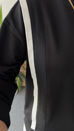 Marka Model Bantlı Siyah Sweatshirt
