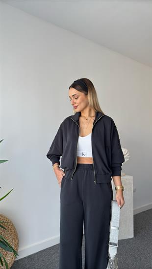 Çıtçıtlı Antrasit Oys Modal Takım