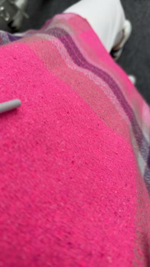 Pembe Ekose Geçişli Kapüşonlu Sweat