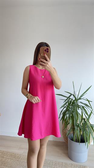 Pembe Kolsuz Çan Elbise 