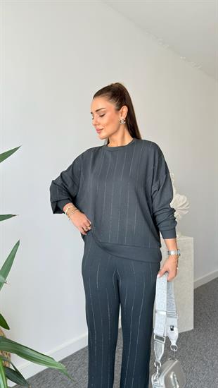 Siyah Jera Taşlı Modal Takım