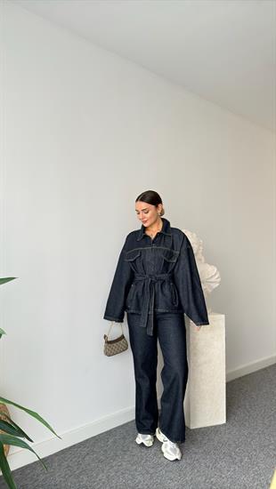 Gradi Belden Bağlamalı Denim Takım