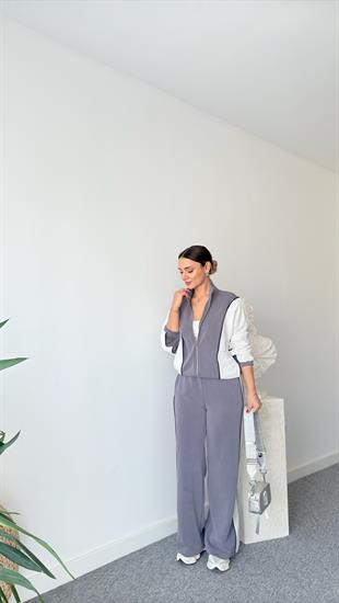 Paraşüt Detaylı Gri Modal Takım