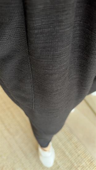 Yandan Cepli Siyah Şalvar Pantolon