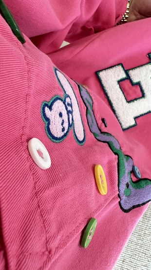 Arma Detaylı Pembe Tasarım Ceket