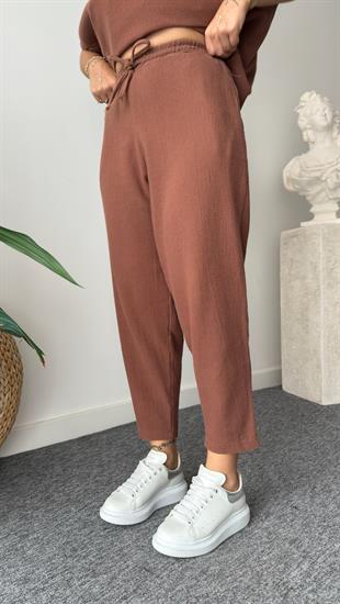 Kahve Jaker  Keten Salaş Takım