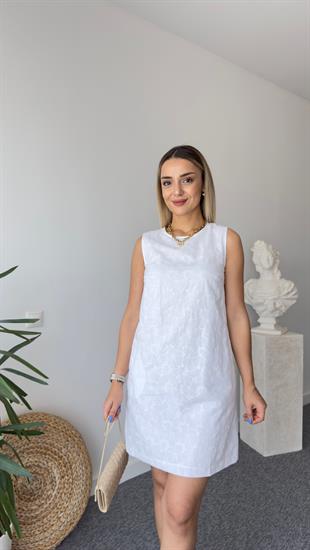 Pios Astarlı Beyaz Fisto Elbise 