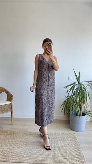 Crom Marka Model  V Yaka Benekli Elbise 