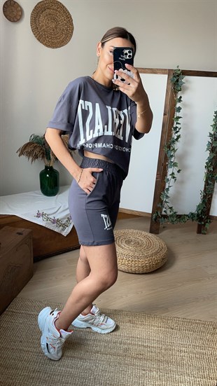 Antrasit Everlast Şortlu Takım
