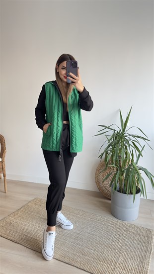 Önden Cepli Siyah Eşofman Altı
