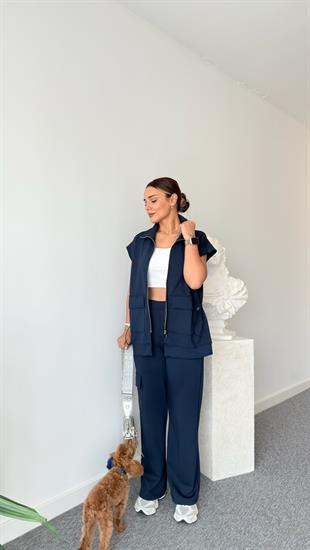 Lacivert Livno Yelekli Modal Takım