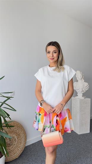 Ntwrk Model Omuz Detaylı Beyaz Tshirt