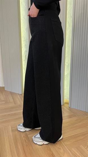 Parıltı Taş Detaylı Siyah Jean