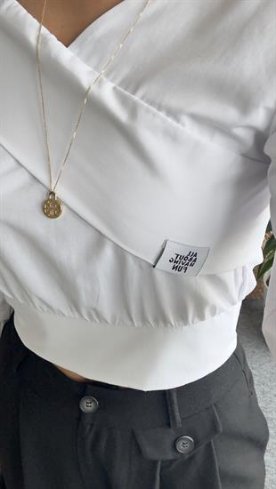 Sechi Ön Arka V Yaka Beyaz Gömlek