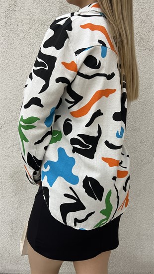 Zara Model Renkli Keten Gömlek