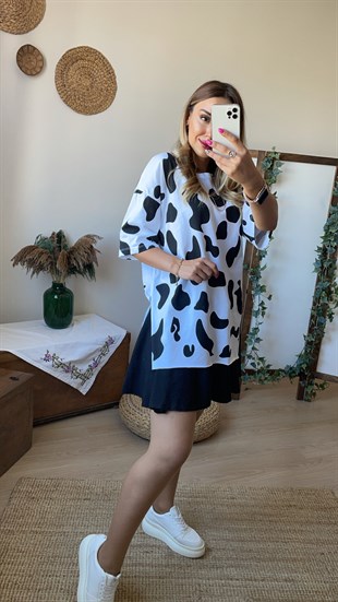 Dalmaçya Desen Beyaz Tshirt