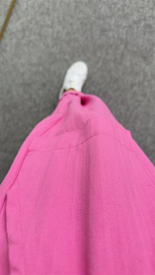 Pembe Paçası Çıtlı Pantolon