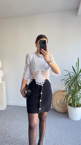 Miu Beyaz Dantel Buz