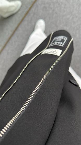 Listo Fermuar Detaylı Siyah Blazer Ceket
