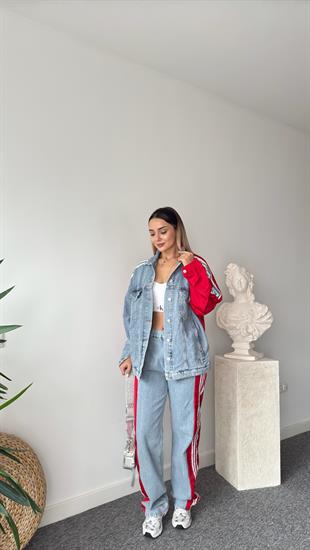 Tonio Kırmızı Şeritli Jean Takım