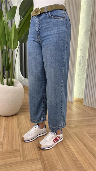 Mavi Kemerli Culotte Jean