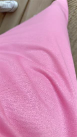 Camex Yazı Detaylı Pembe Elbise