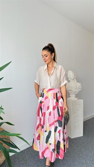 Velda Taş Detaylı Ekru Gömlek