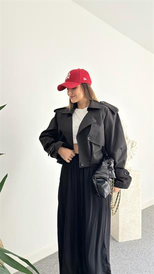 Siyah Balon Model Tek Düğme Ceket