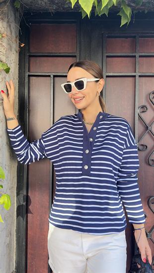 Yaka Düğmeli Massi Model Sweat