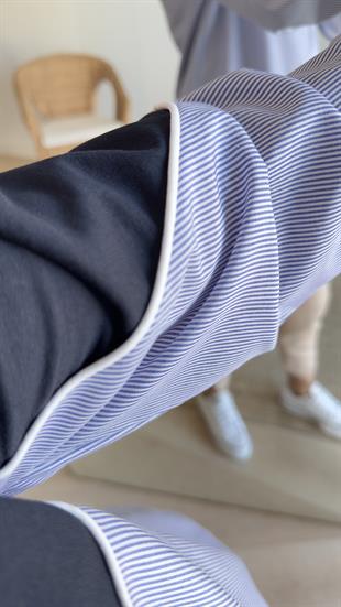 Gömlek Detaylı Lacivert Sweat