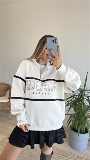Yazı Detaylı Unisex Sweatshirt