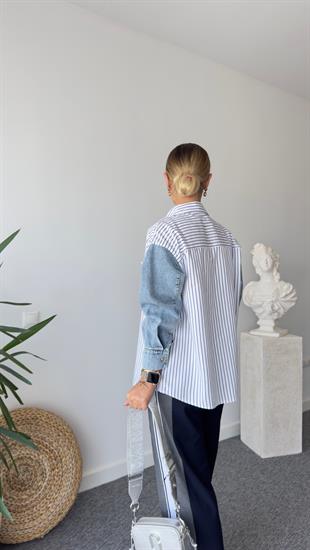 Stew Kollar Kotlu Çizgili Gömlek