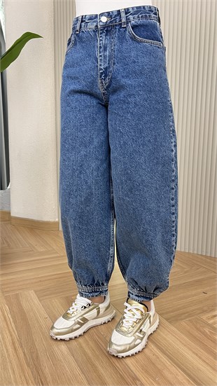 Mavi Manza Paça Detaylı Balon Jean