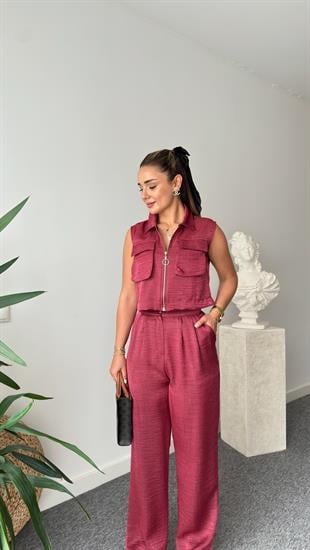 Gjen Fermuarlı Bordo İkili Takım 