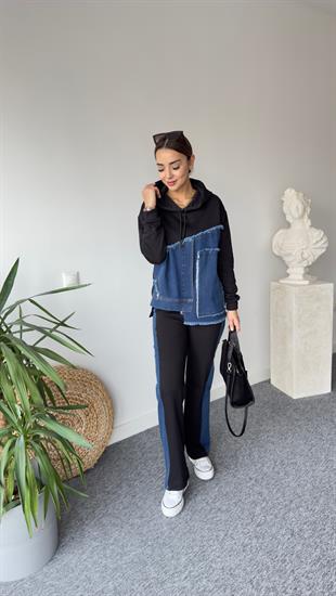 Boon Kot Detaylı Siyah Eşofman Takımı