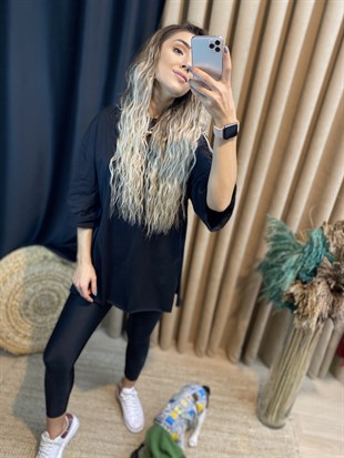 Siyah Duble Kol Basic Tshirt